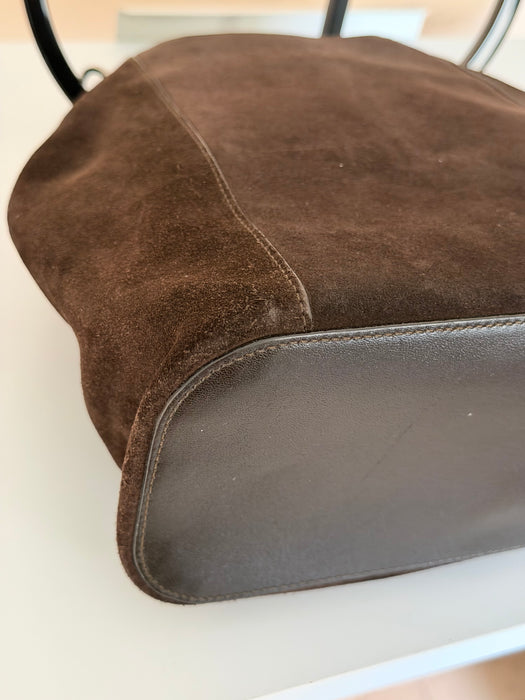 Gucci Brown Suede Hoop