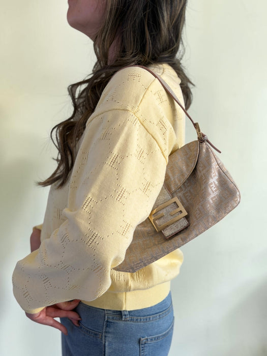 Fendi Zucchino Pink Shimmer Baguette