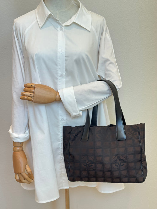 Chanel Travel line Chocolate CC tote